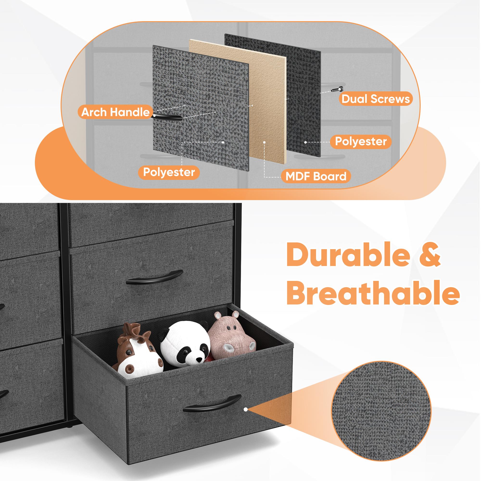 Dresser for Bedroom, Drawer Dresser Organizer Storage Drawers Fabric Storage Tower