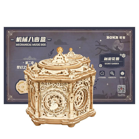 Robotime Rokr Music Box 3D Wooden Puzzle Game Assembly Model Building Kits Toys for Gifts