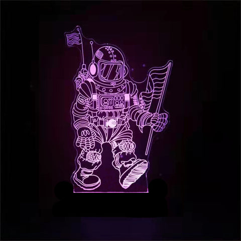Tuya Smart App Remote Control RGB Colorful Table Lamp LED Acrylic Animation Dimming Color 3D Night Light