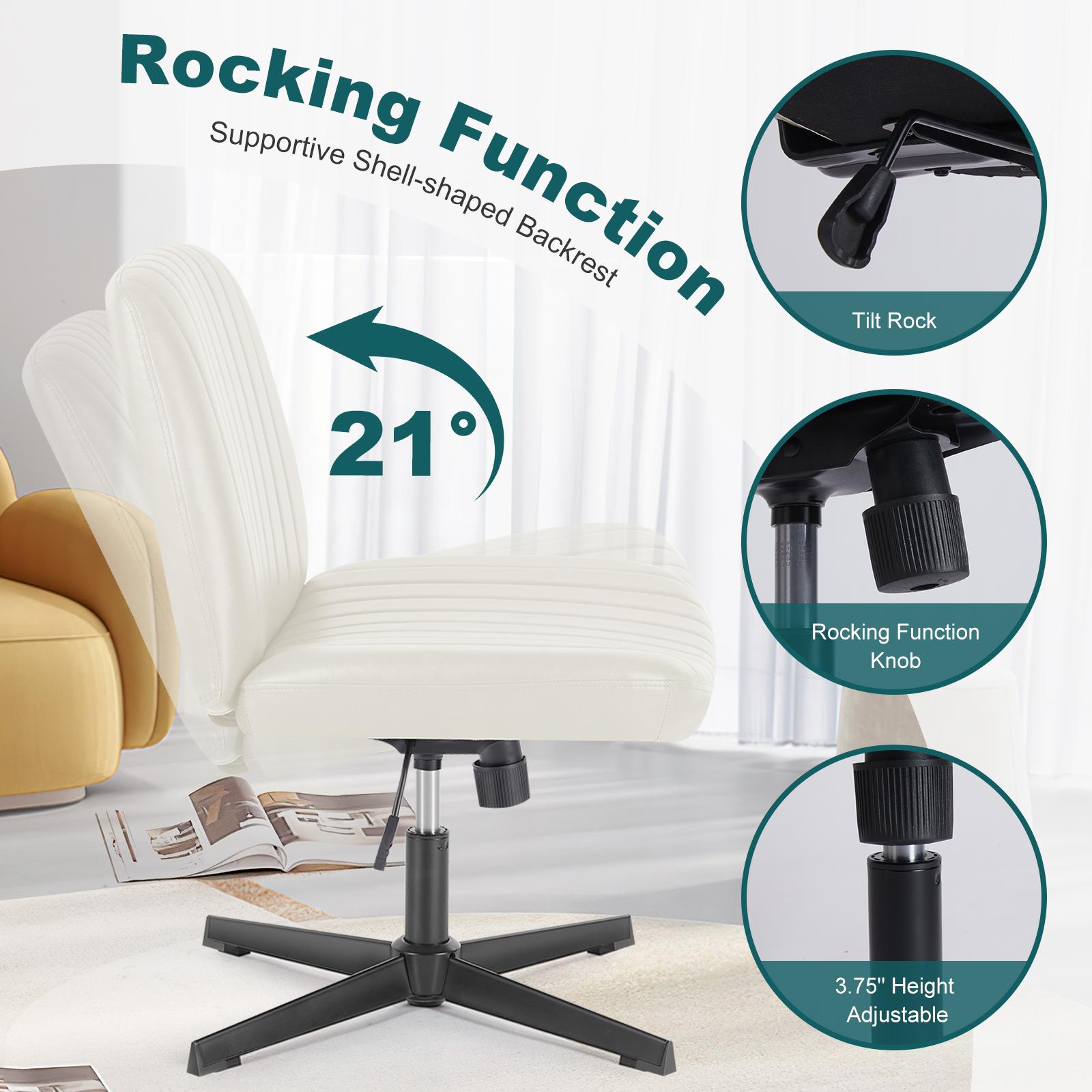 Cross-Legged Chair,No Wheels Armless Swivel Home Office Chair