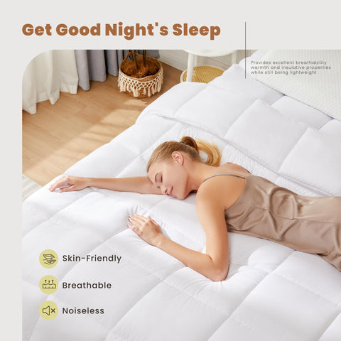 Four Season Universal Down Comforter- Soft and Fluffy Bedding, Lightweight and Luxurious Down Comforter
