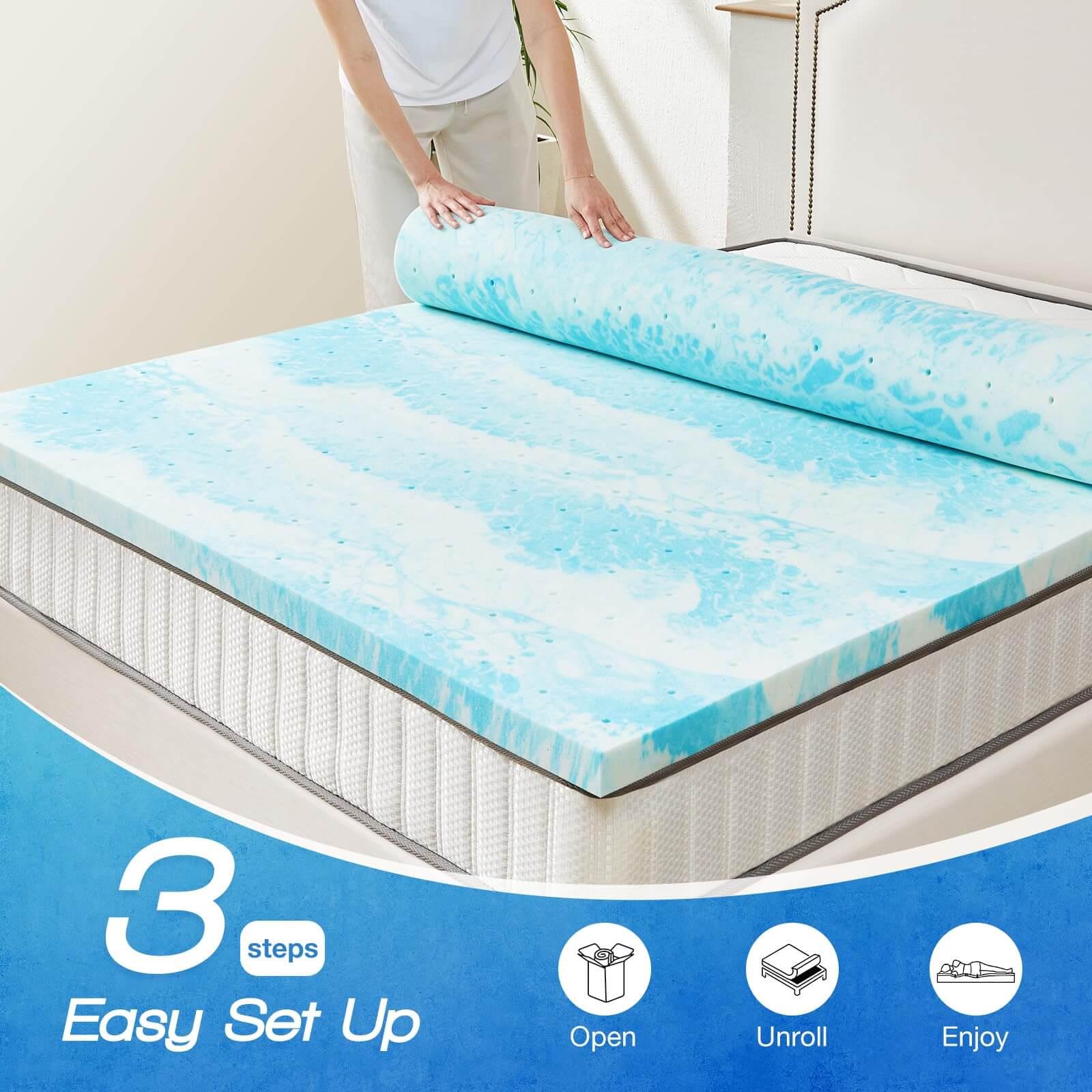 Mattress Topper Full  Gel Memory Foam Mattress Topper Full Size for Back Pain