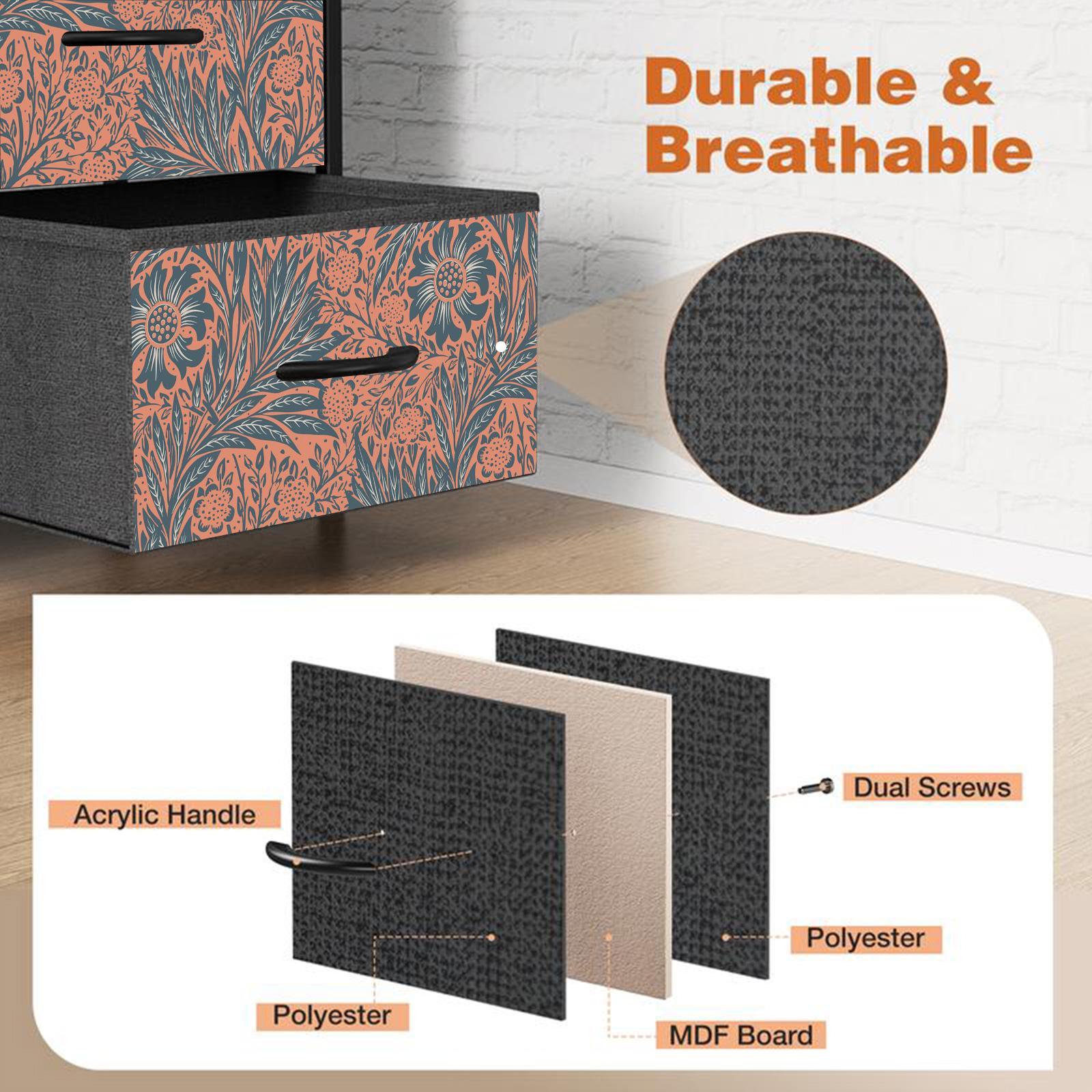 10-Drawer with Botanical Brocade Patter Design - 10BC-4362-BBP-020