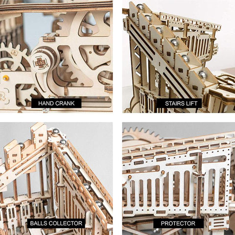 Robotime DIY 3D Wooden Puzzle Marble Run Assembly Model Building Block Stem Toy For Kids Adult
