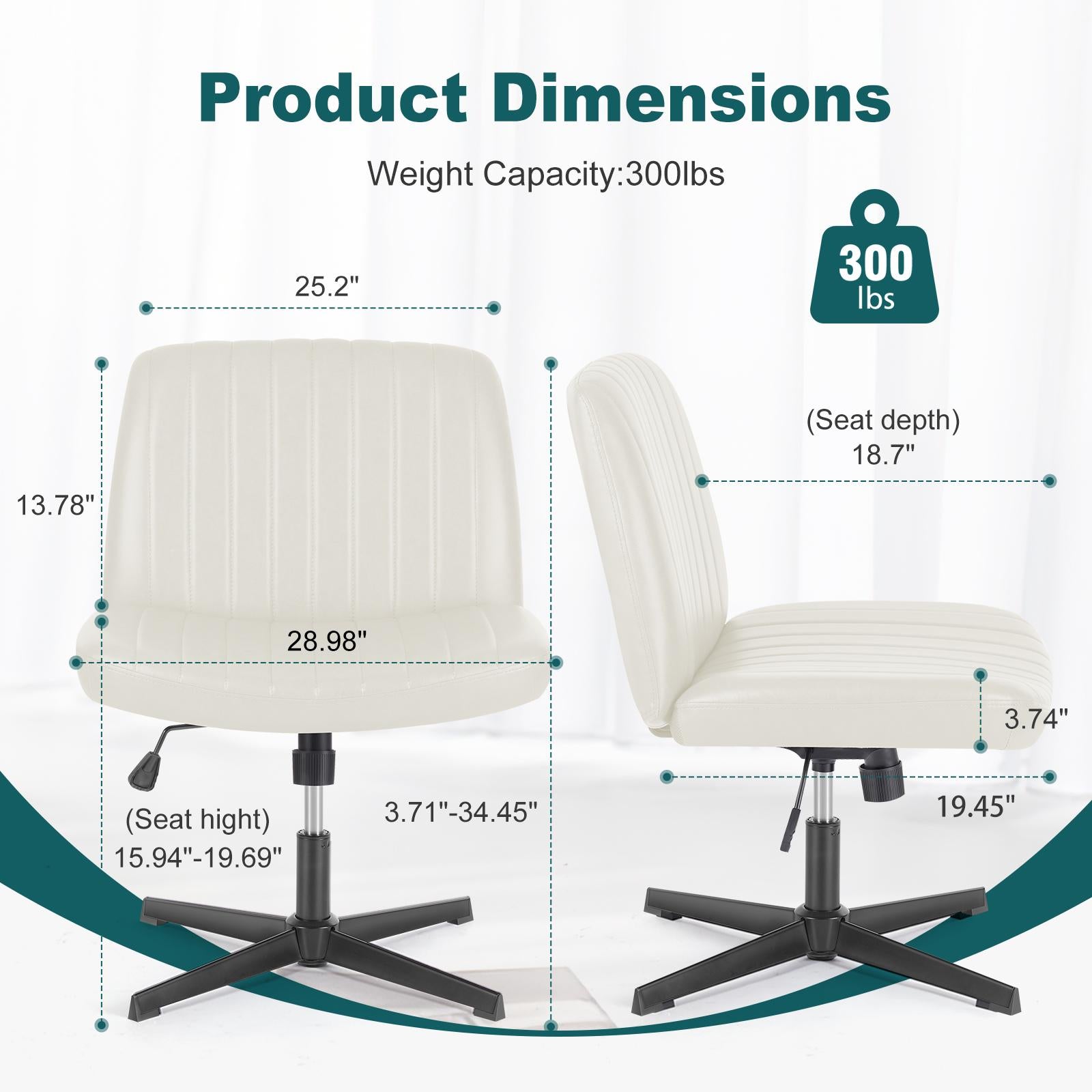 Cross-Legged Chair,No Wheels Armless Swivel Home Office Chair