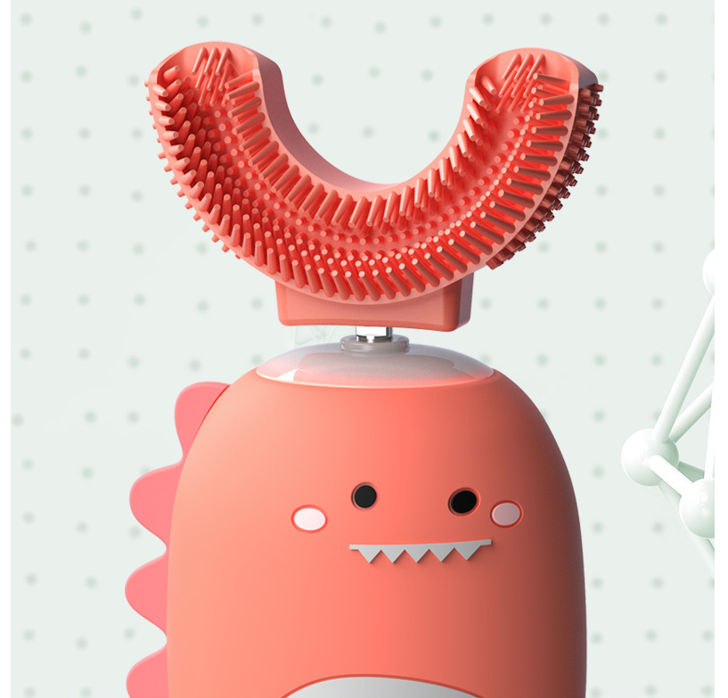 【Smart 360° U-Shape Electric Toothbrush】Kids Silicone Automatic Ultrasonic Teeth Tooth Brush Cute Dinosaur Children