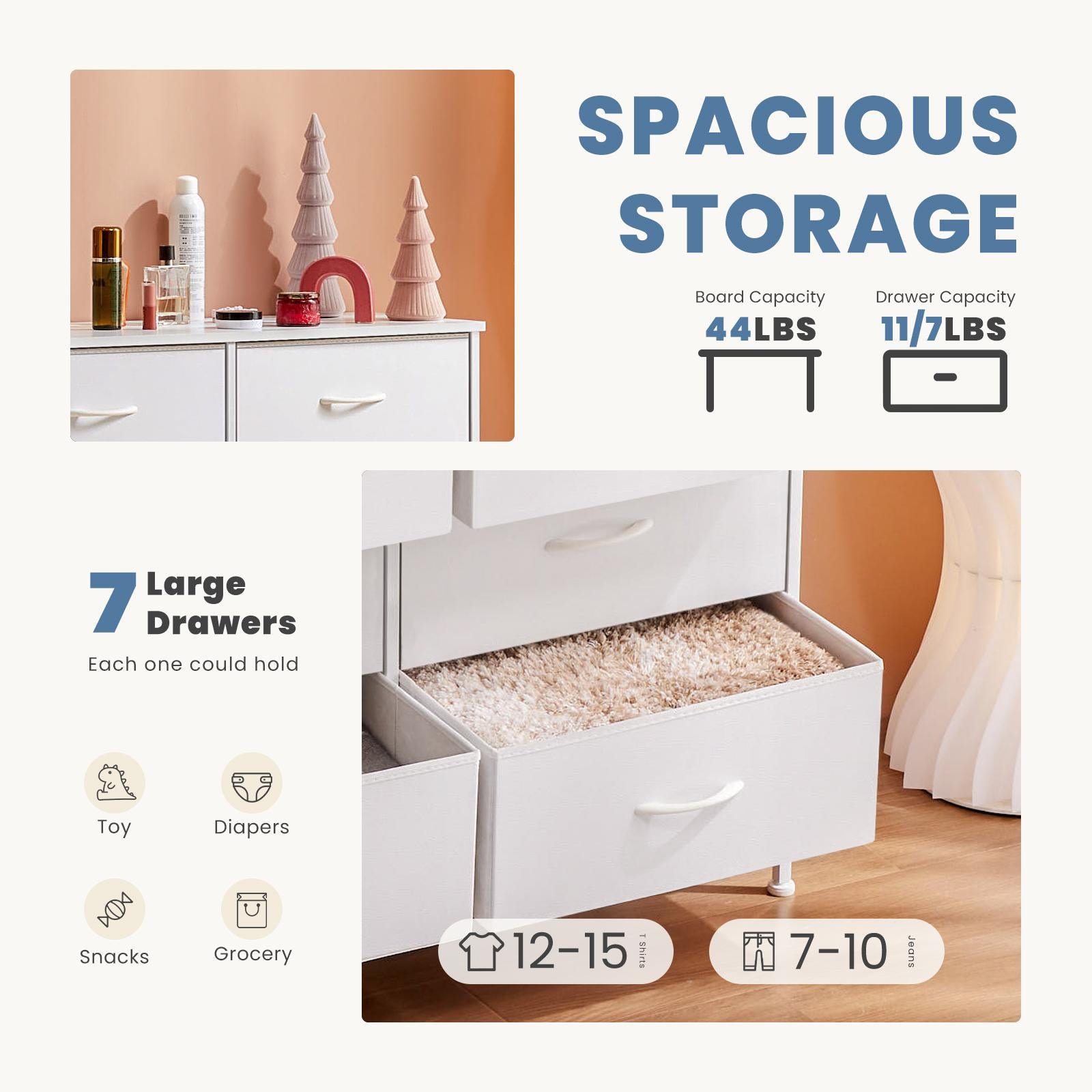 Dresser for Bedroom, Drawer Dresser Organizer Storage Drawers Fabric Storage Tower