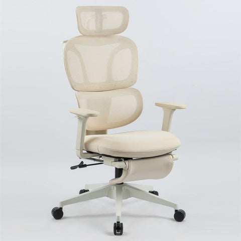 Foam office chair, ergonomic office chair, foam base, adjustable headrest, armrests, foot rests, with hanger, suitable for home office and corporate o