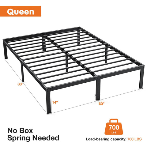 Bed Frame Metal Platform Bed Frame Mattress Foundation with Steel Slat Support