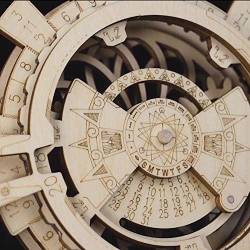 ROBOTIME 3D Wooden Mechanical Puzzle DIY Perpetual Calendar Craft Kits Laser-Cut Model Kit to Build Great Birthday and Christmas Gifts