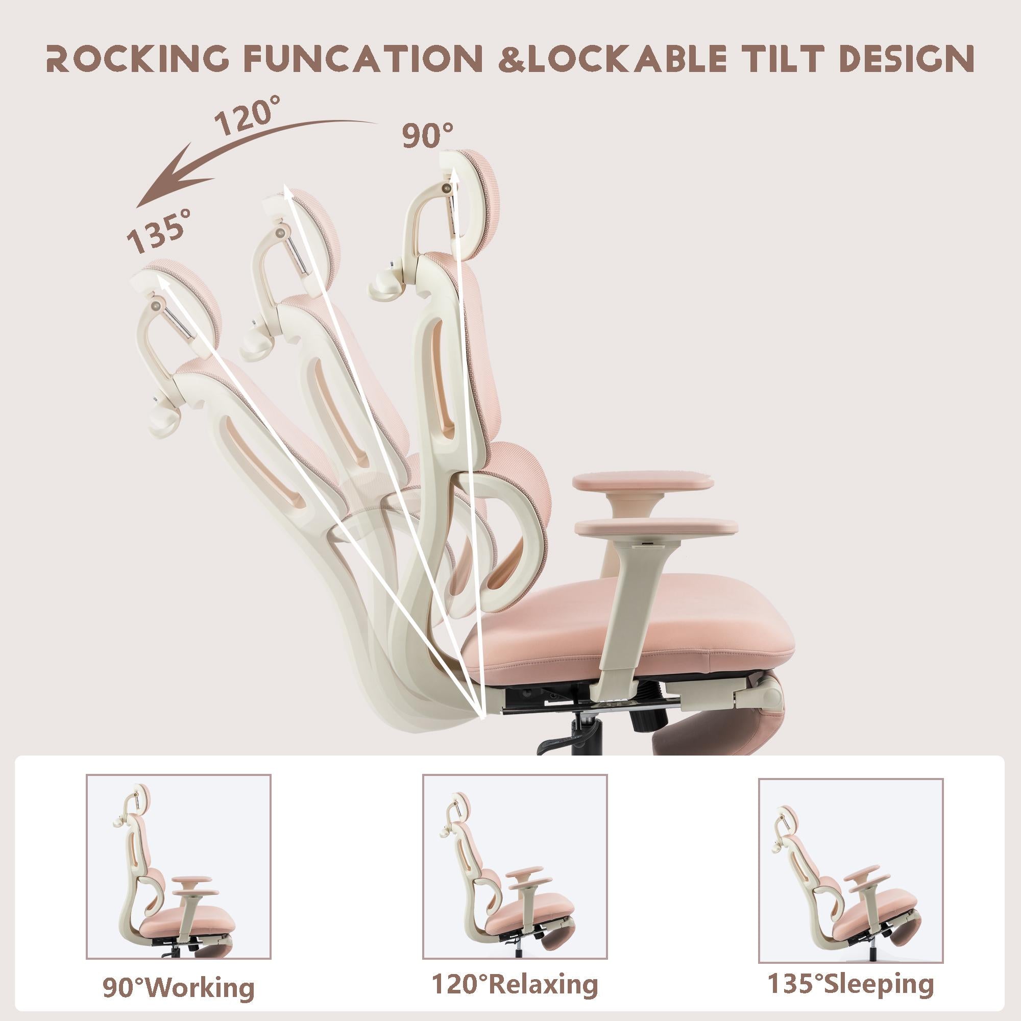 Foam office chair, ergonomic office chair, foam base, adjustable headrest, armrests, foot rests, with hanger, suitable for home office and corporate o