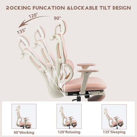 Foam office chair, ergonomic office chair, foam base, adjustable headrest, armrests, foot rests, with hanger, suitable for home office and corporate o