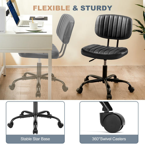 Adjustable Height 360° Rolling Swivel Computer Task Chair without Arm