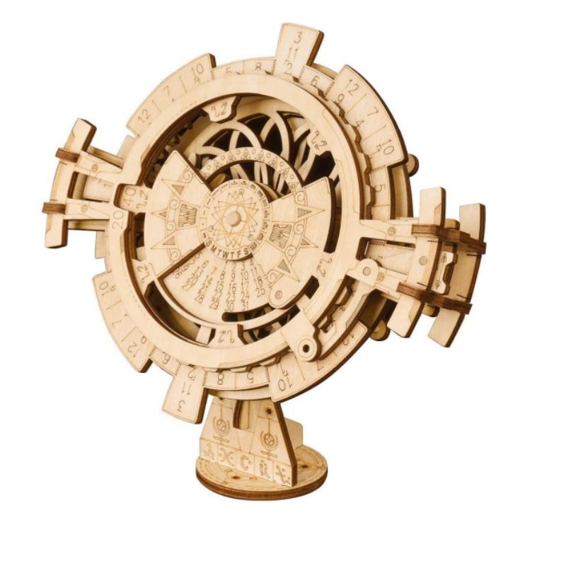 ROBOTIME 3D Wooden Mechanical Puzzle DIY Perpetual Calendar Craft Kits Laser-Cut Model Kit to Build Great Birthday and Christmas Gifts