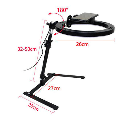 Video Youtube Fill Ring Light Lamp Live COOK 26CM Photography Lighting Phone Ringlight Tripod Stand Photo Led Selfie Bluetooth