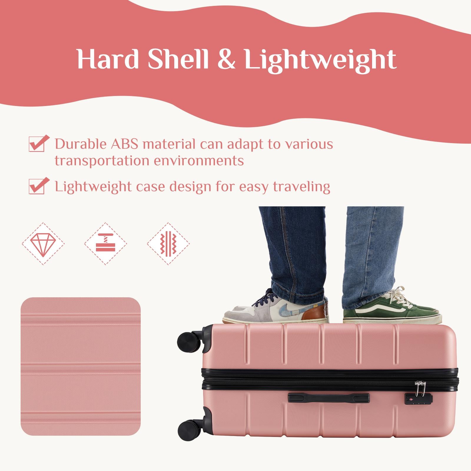 Hardside Luggage with Spinner Wheels Expandable and TSA Lock Hard Shell Lightweight Roller Suitcase