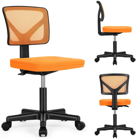 Armless Mesh Office Chair, Ergonomic Computer Desk Chair