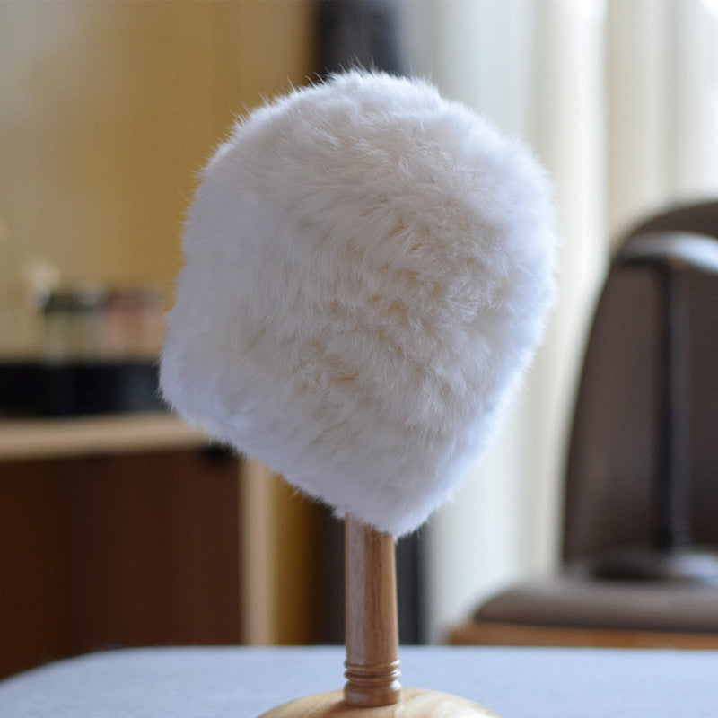Knitted Rabbit Fur Hat Children