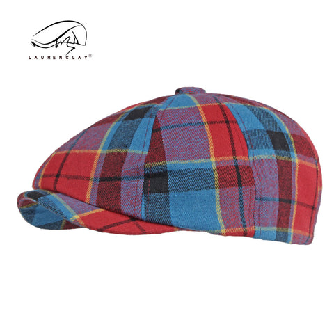 Men's Plaid Beret Octagonal Cap