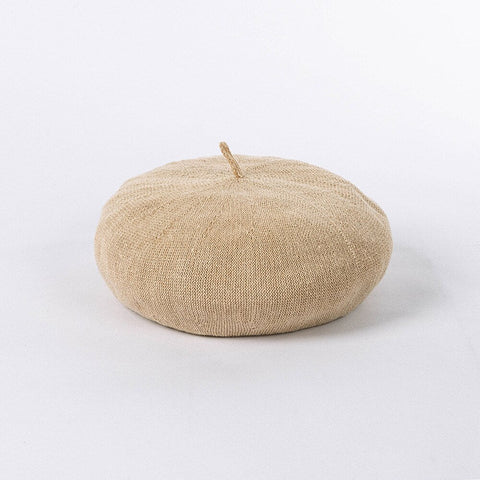 Fashion Painter Cap Adjustable Three-dimensional Deep Brim Solid Color Summer Knitted Thin Linen Beret