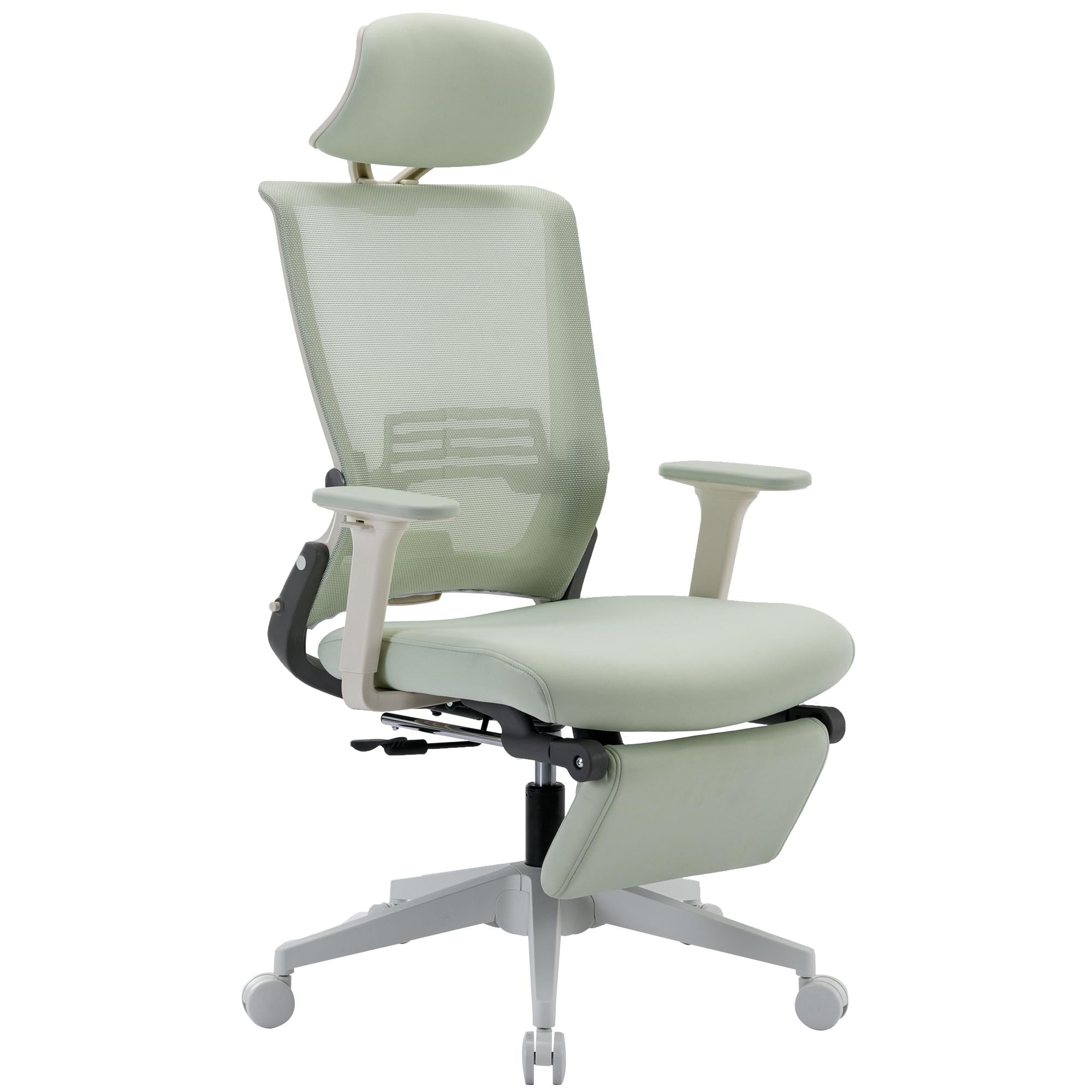 High Back Office Chair with 2d armrest and foot rest, tilt function max 128°,Black
