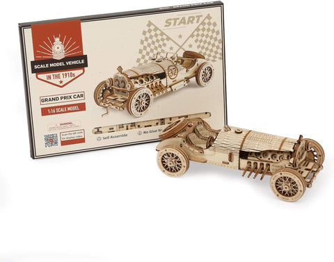 ROBOTIME Model Car Kits - Wooden 3D Puzzles - Model Cars to Build for Adults 1:16 Scale Model Grand Prix Car
