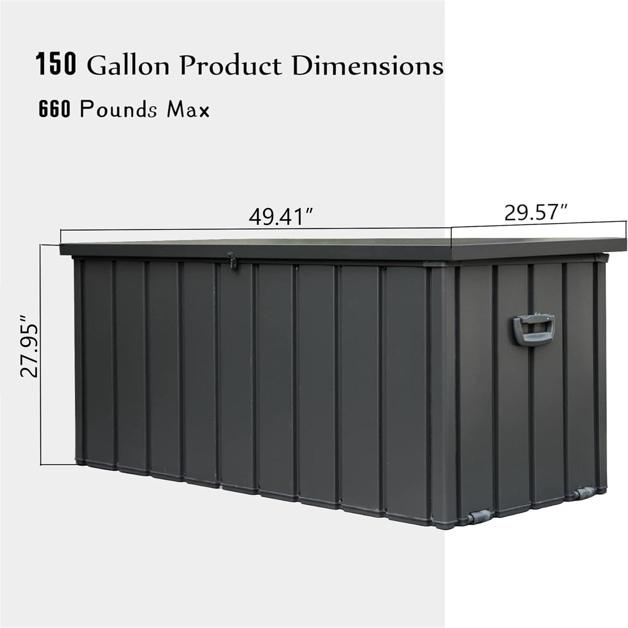 Outdoor Storage Deck Box Waterproof, Large Patio Storage Bin for Outside Cushions, Throw Pillows, Garden Tools, Lockable