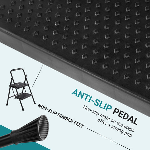 Household portable 3-layer step ladder, with safety buckle stable and safe