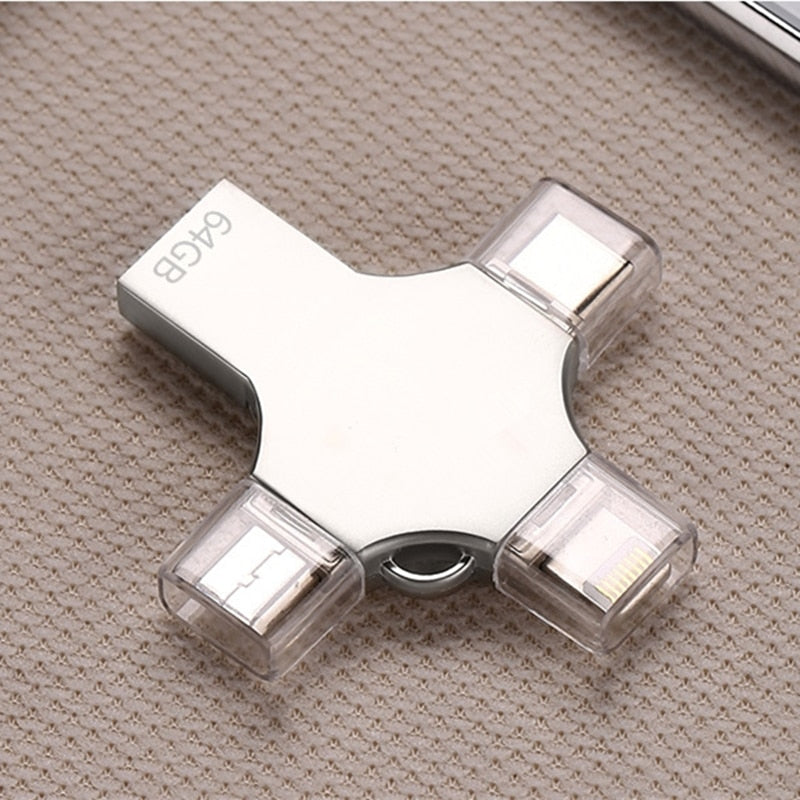 Type c Otg Usb Flash Drive 3.0 For Iphone ipad Android 16gb 32gb 64gb 128gb 256gb Pendrive 4in1