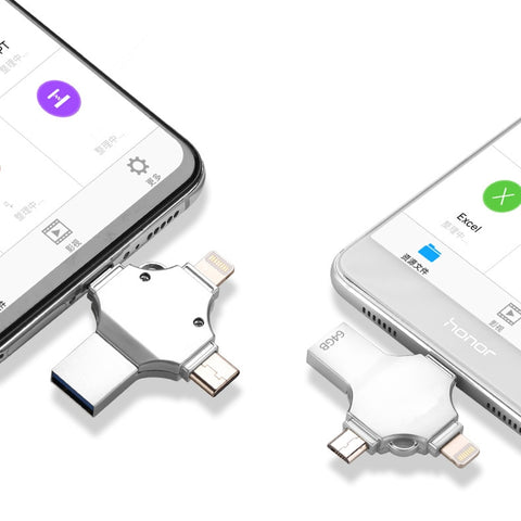 Type c Otg Usb Flash Drive 3.0 For Iphone ipad Android 16gb 32gb 64gb 128gb 256gb Pendrive 4in1