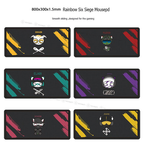 Cute Rainbow Six Siege 80x30cm Rubber Super Large PC Mousepad Gamer Gaming Mouse Pads XL Desk Keyboard Mat for Computer Laptop