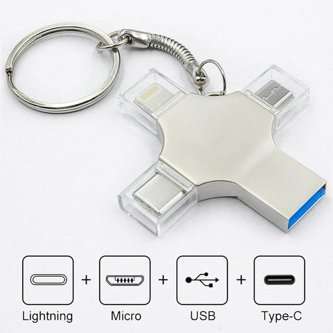 Type c Otg Usb Flash Drive 3.0 For Iphone ipad Android 16gb 32gb 64gb 128gb 256gb Pendrive 4in1