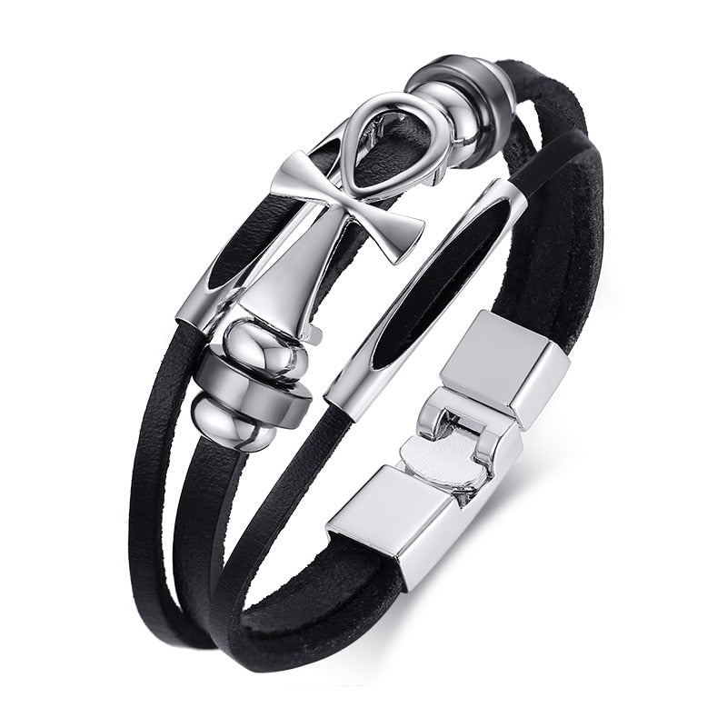 Retro Rotating Fish Bone Bead Bracelet Original Tribal Jewelry for Men Surfer Cuff Braslet Length Adjustable Bangle