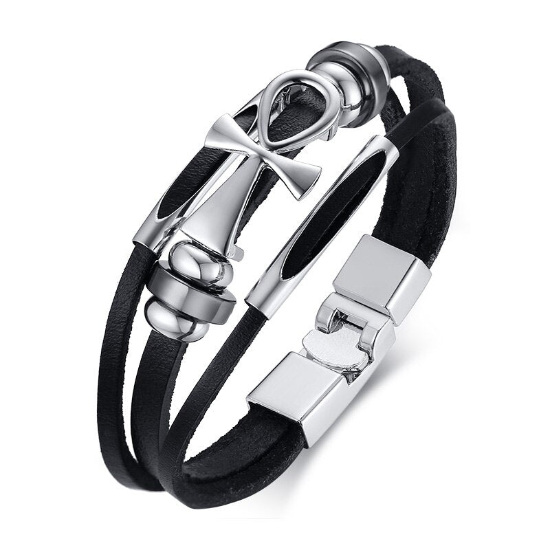 Retro Rotating Fish Bone Bead Bracelet Original Tribal Jewelry for Men Surfer Cuff Braslet Length Adjustable Bangle