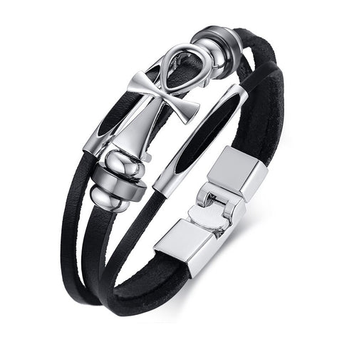 Retro Rotating Fish Bone Bead Bracelet Original Tribal Jewelry for Men Surfer Cuff Braslet Length Adjustable Bangle