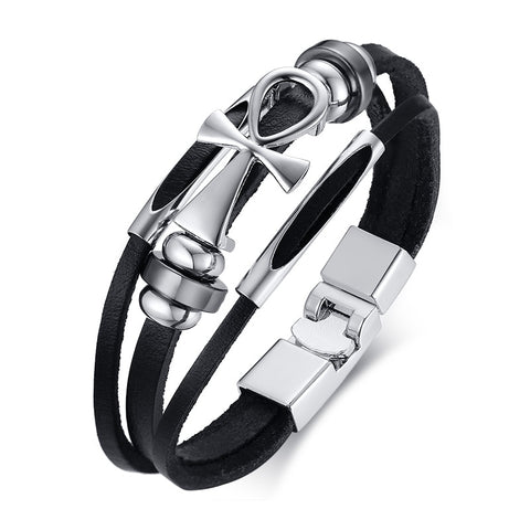Retro Rotating Fish Bone Bead Bracelet Original Tribal Jewelry for Men Surfer Cuff Braslet Length Adjustable Bangle