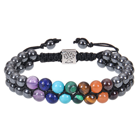 Yoga Meditation Bracelet - Healing Crystal Double Layer Natural Gemstone Beaded Anxiety Bracelets For Women