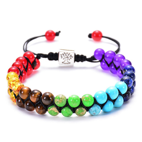 Yoga Meditation Bracelet - Healing Crystal Double Layer Natural Gemstone Beaded Anxiety Bracelets For Women