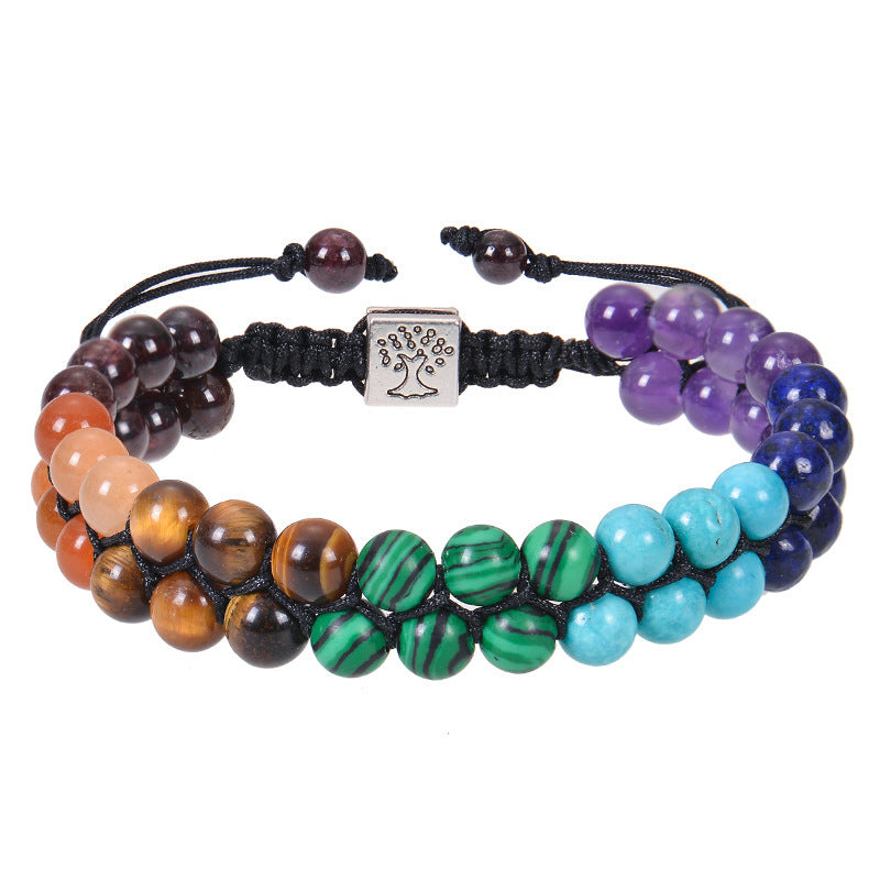 Yoga Meditation Bracelet - Healing Crystal Double Layer Natural Gemstone Beaded Anxiety Bracelets For Women