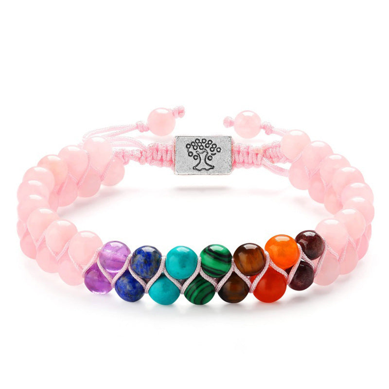 Yoga Meditation Bracelet - Healing Crystal Double Layer Natural Gemstone Beaded Anxiety Bracelets For Women