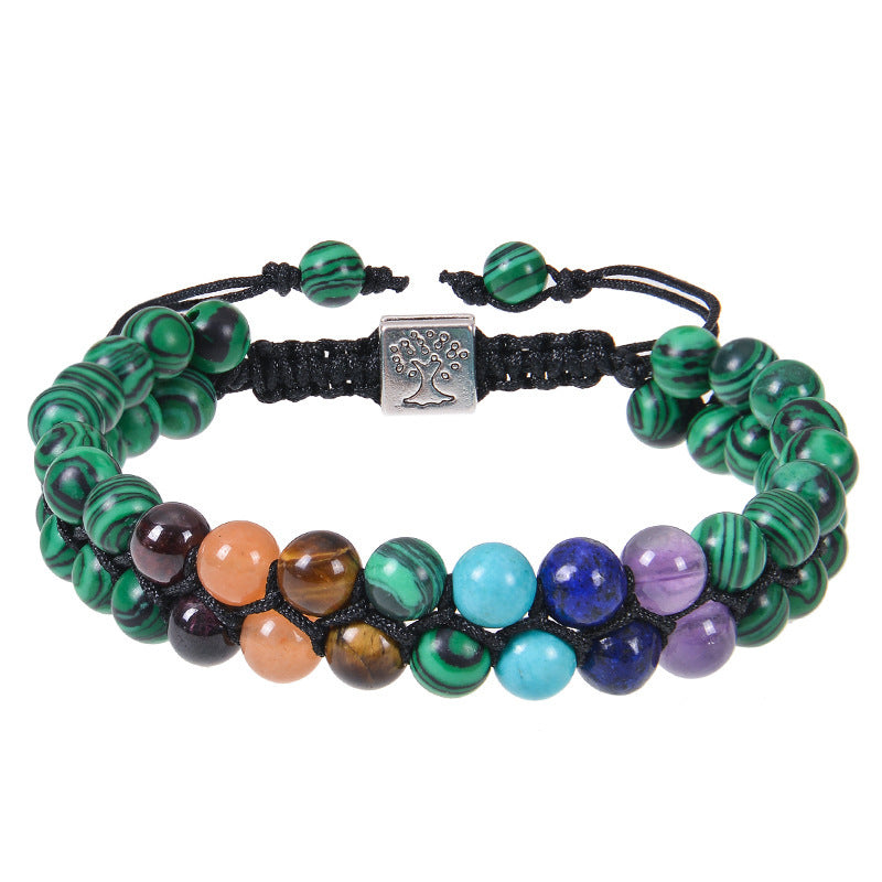 Yoga Meditation Bracelet - Healing Crystal Double Layer Natural Gemstone Beaded Anxiety Bracelets For Women