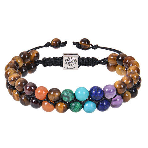 Yoga Meditation Bracelet - Healing Crystal Double Layer Natural Gemstone Beaded Anxiety Bracelets For Women