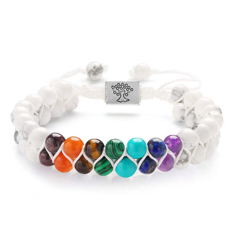 Yoga Meditation Bracelet - Healing Crystal Double Layer Natural Gemstone Beaded Anxiety Bracelets For Women