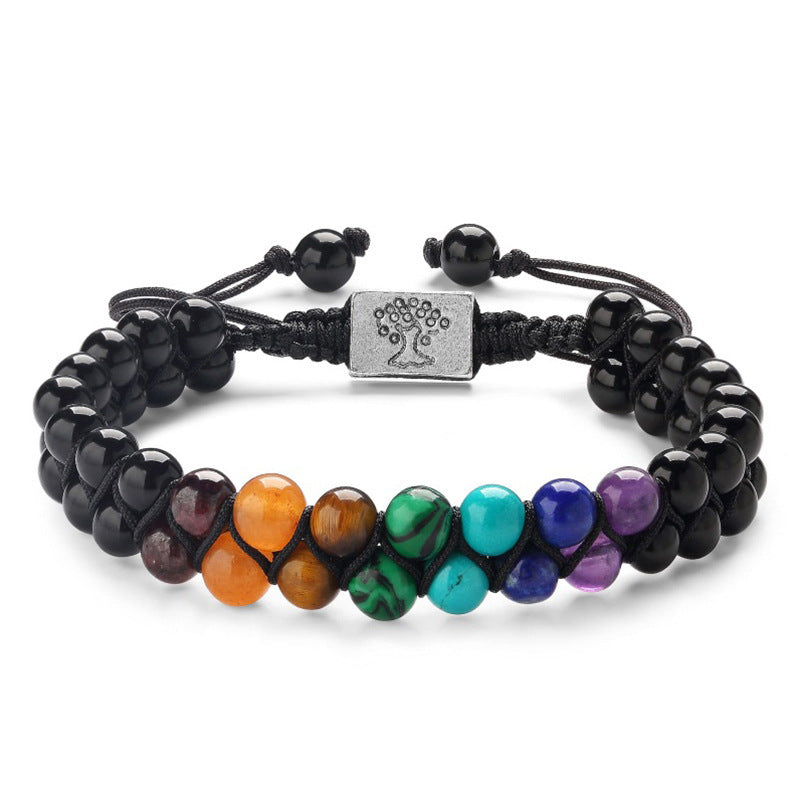 Yoga Meditation Bracelet - Healing Crystal Double Layer Natural Gemstone Beaded Anxiety Bracelets For Women