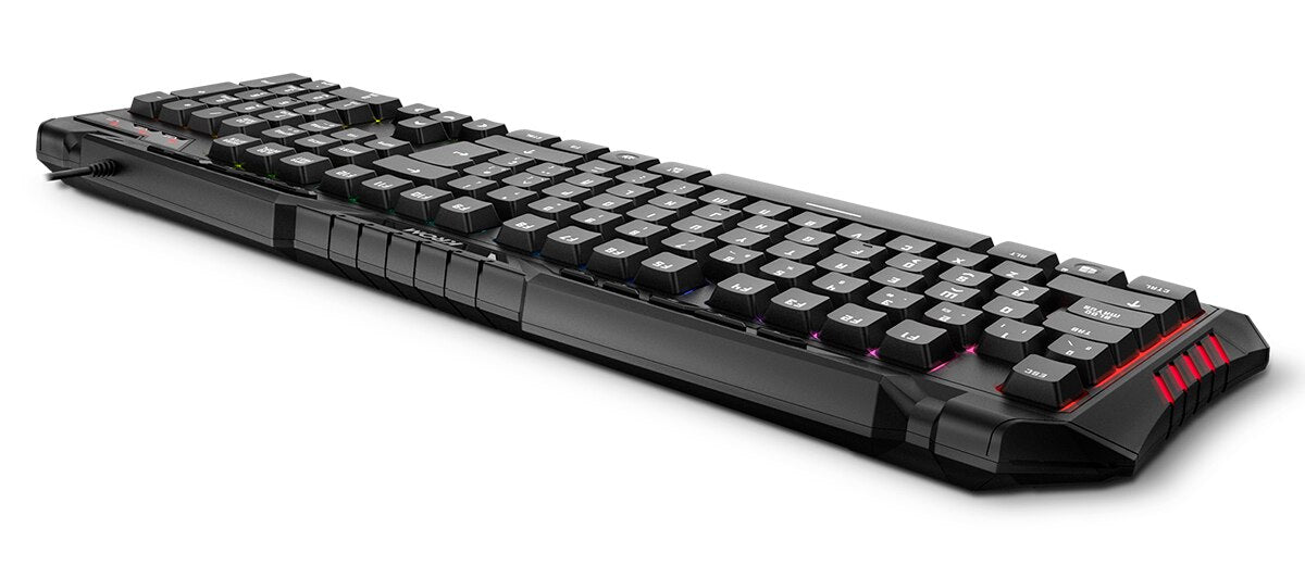 KROM KYRA-membrane Gaming keyboard, en layout, anti-ghosting N-19, WASD function, RGB Rainbow with 9 effects, USB, Black