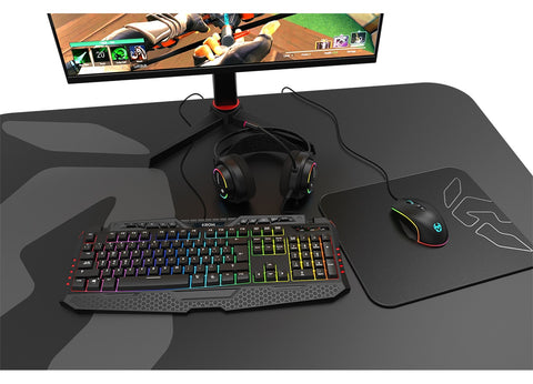 KROM KYRA-membrane Gaming keyboard, en layout, anti-ghosting N-19, WASD function, RGB Rainbow with 9 effects, USB, Black