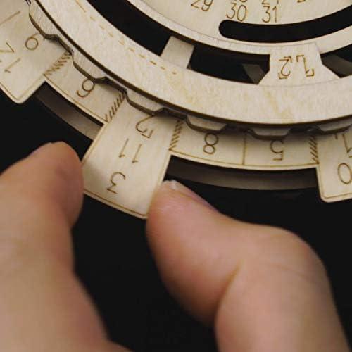ROBOTIME 3D Wooden Mechanical Puzzle DIY Perpetual Calendar Craft Kits Laser-Cut Model Kit to Build Great Birthday and Christmas Gifts