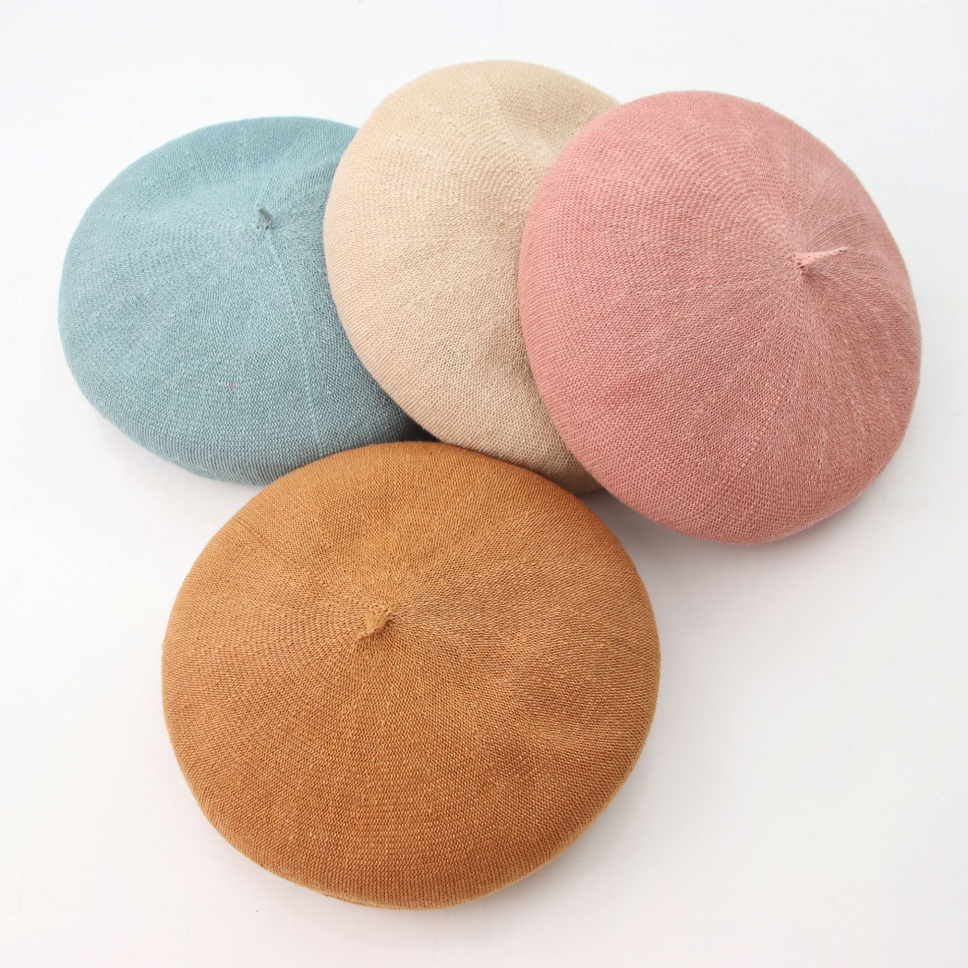 Fashion Painter Cap Adjustable Three-dimensional Deep Brim Solid Color Summer Knitted Thin Linen Beret