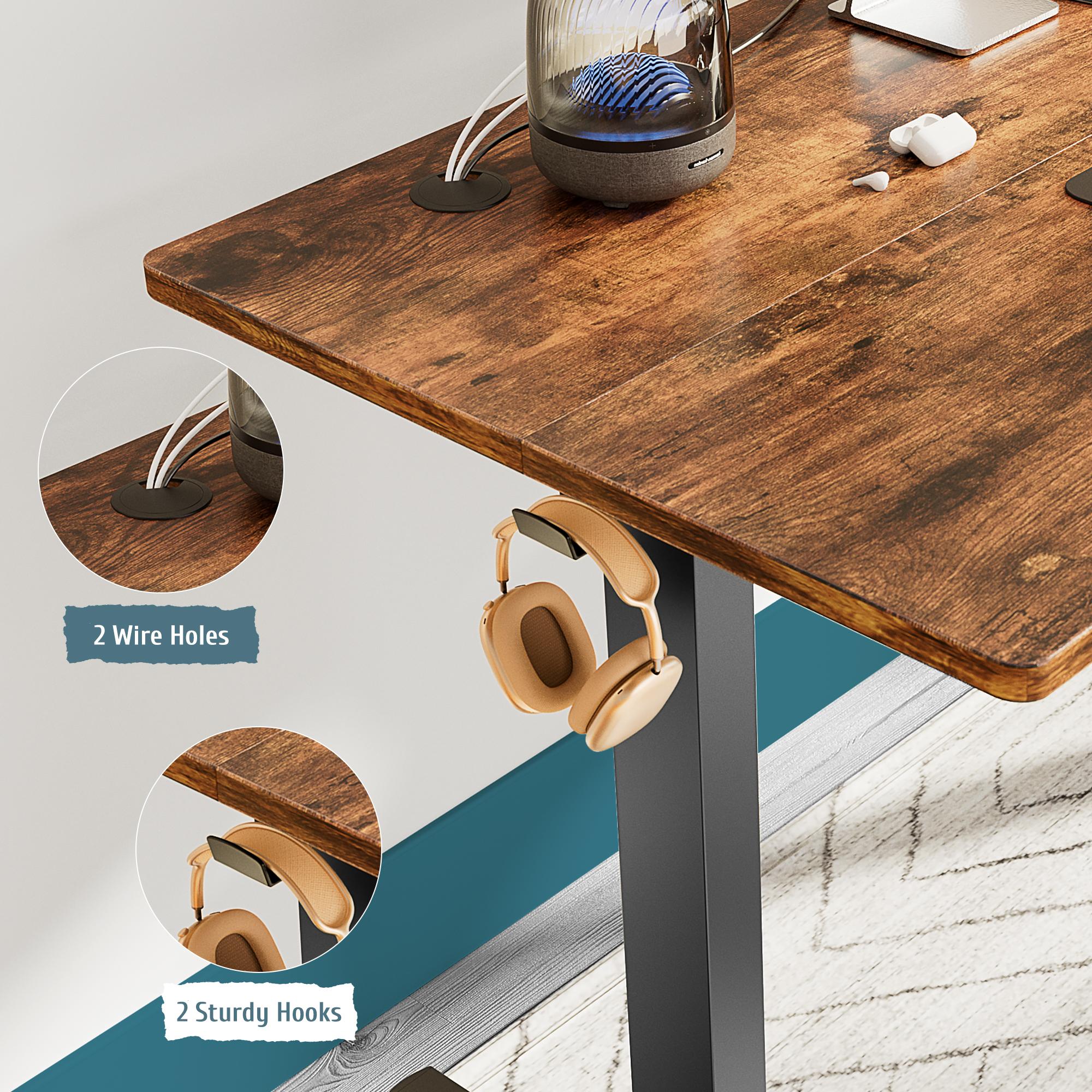 Ergonomic Height Adjustable Table with T-Shaped Metal Bracket Modern Computer Workstations