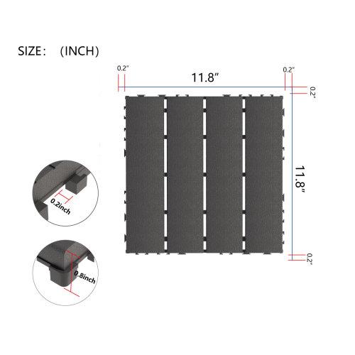 Plastic Interlocking Deck Tiles,44 Pack Patio Deck Tiles,12"x12" Square Waterproof Outdoor All Weather Use, Patio Decking Tiles for Poolside Balcony B